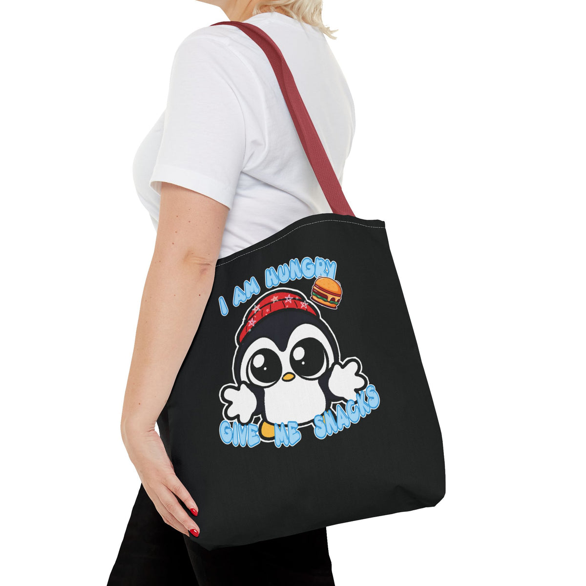 Give Me Snacks Tote Bag - Black