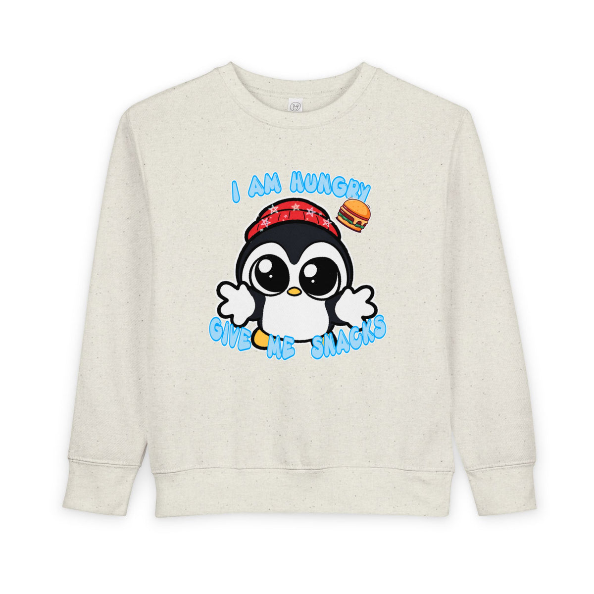 Kids Penguin Sweatshirt "I Am Hungry - Give Me Snacks" – Cute Toddler Pullover