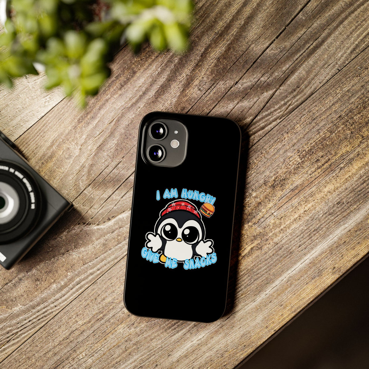 Give Me Snacks Phone Case Black