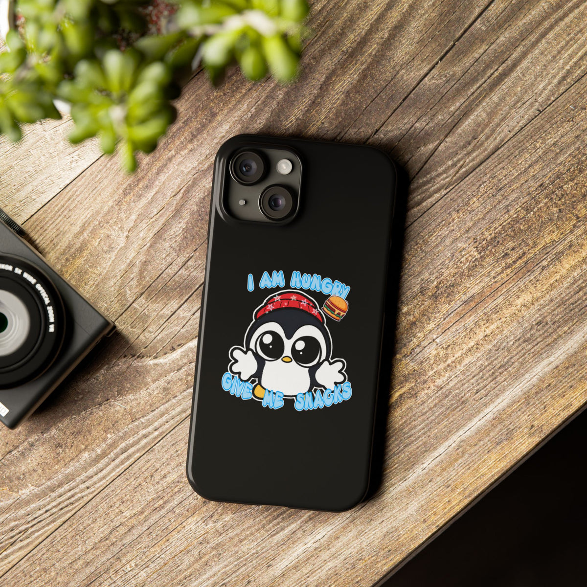 Give Me Snacks Phone Case Black