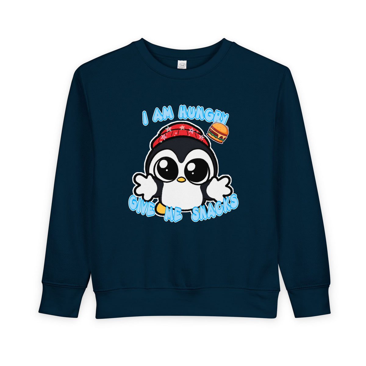 Kids Penguin Sweatshirt "I Am Hungry - Give Me Snacks" – Cute Toddler Pullover