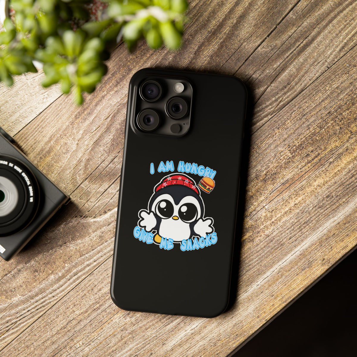 Give Me Snacks Phone Case Black
