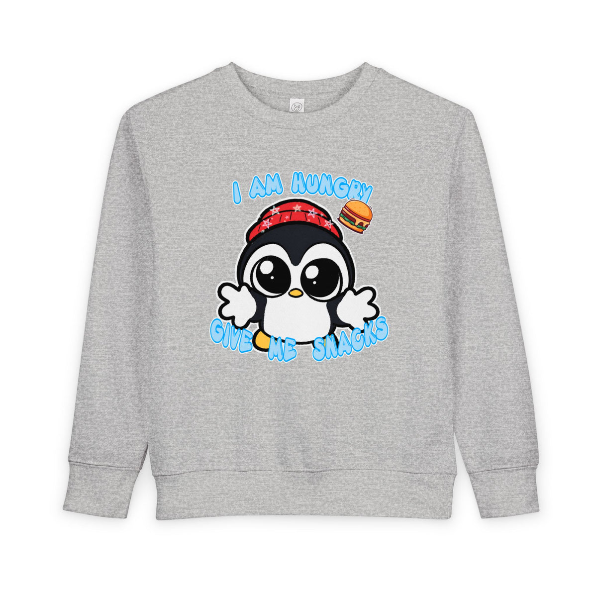 Kids Penguin Sweatshirt "I Am Hungry - Give Me Snacks" – Cute Toddler Pullover
