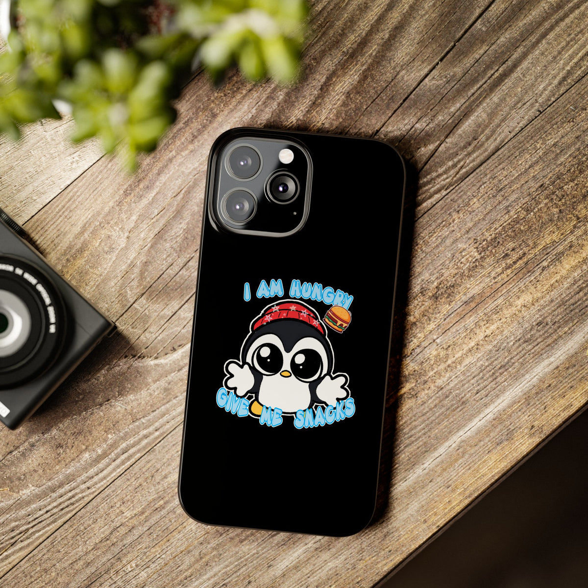 Give Me Snacks Phone Case Black