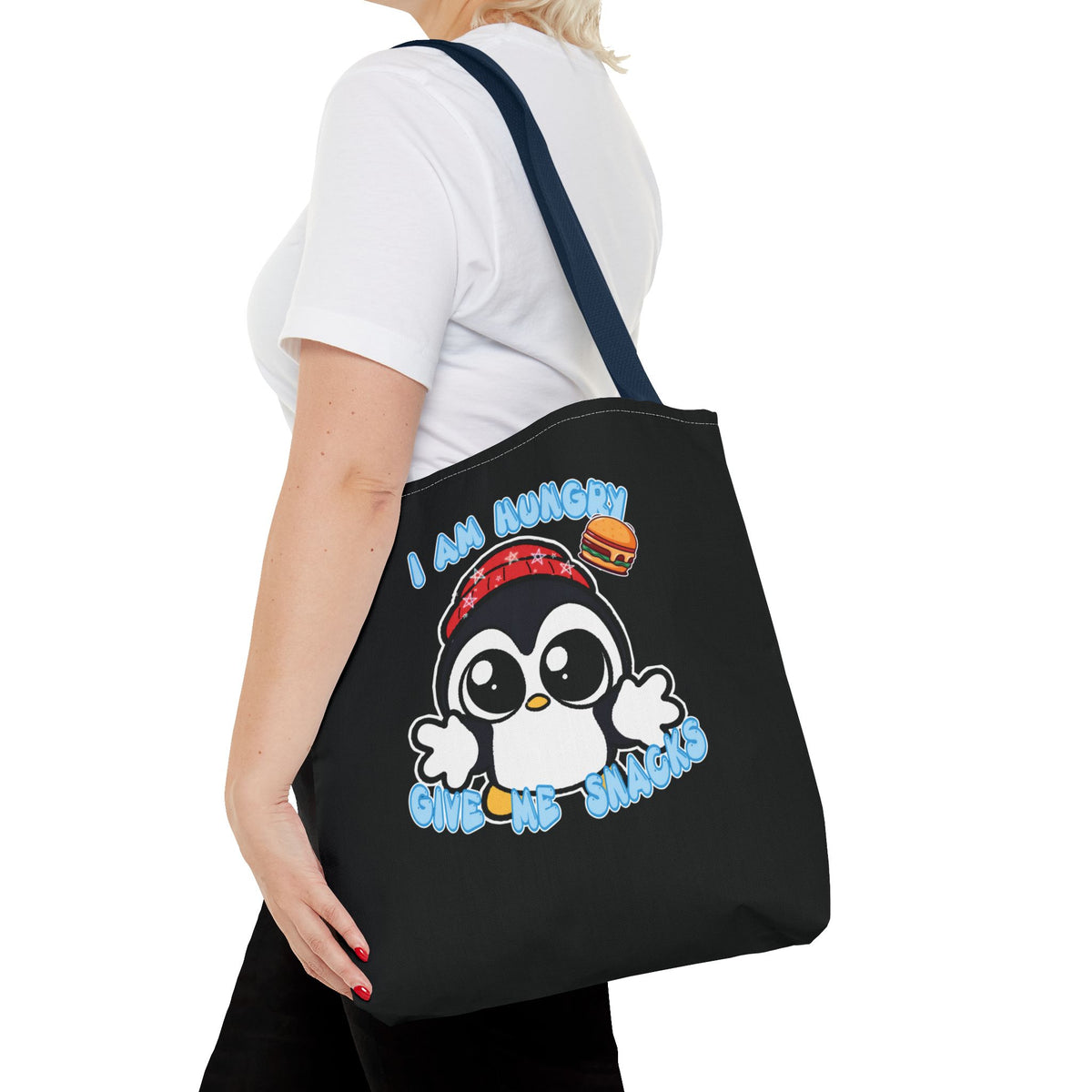 Give Me Snacks Tote Bag - Black