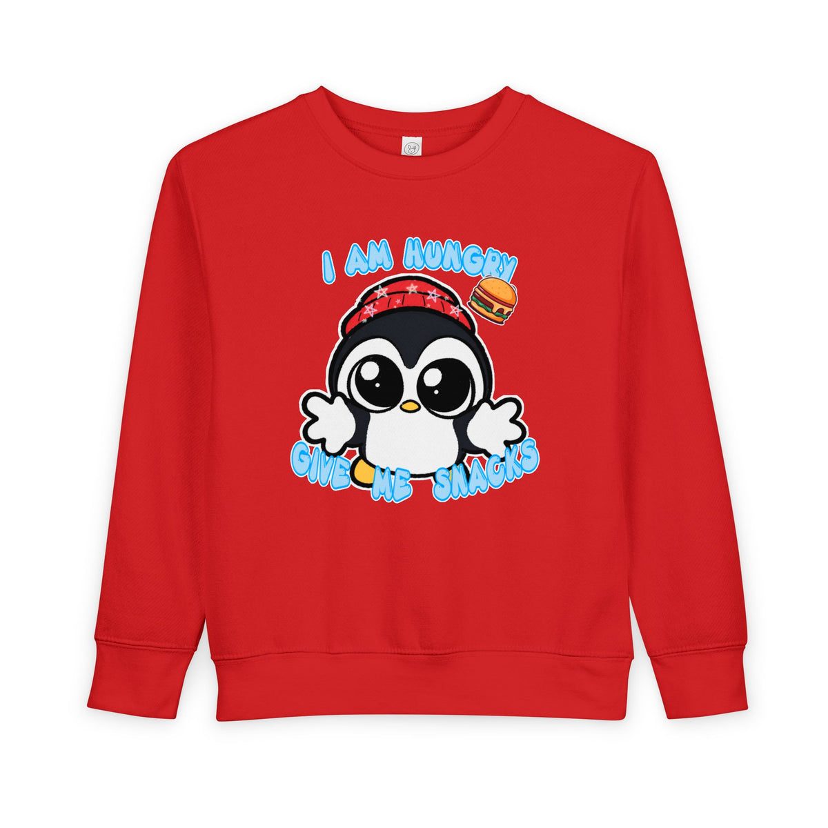 Kids Penguin Sweatshirt "I Am Hungry - Give Me Snacks" – Cute Toddler Pullover