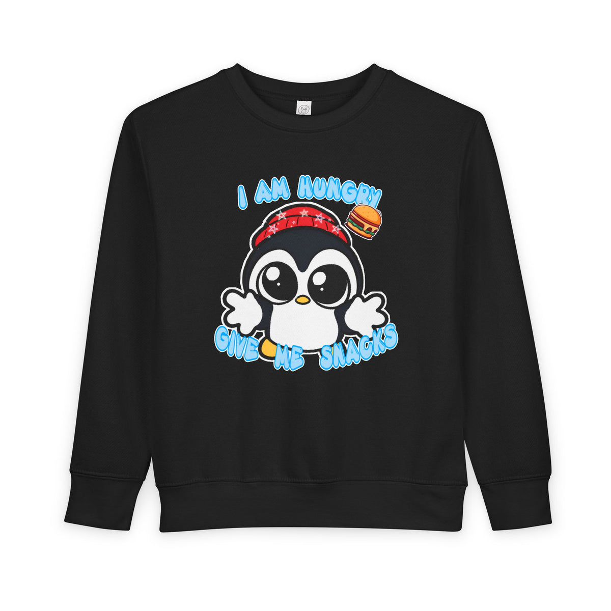 Kids Penguin Sweatshirt "I Am Hungry - Give Me Snacks" – Cute Toddler Pullover