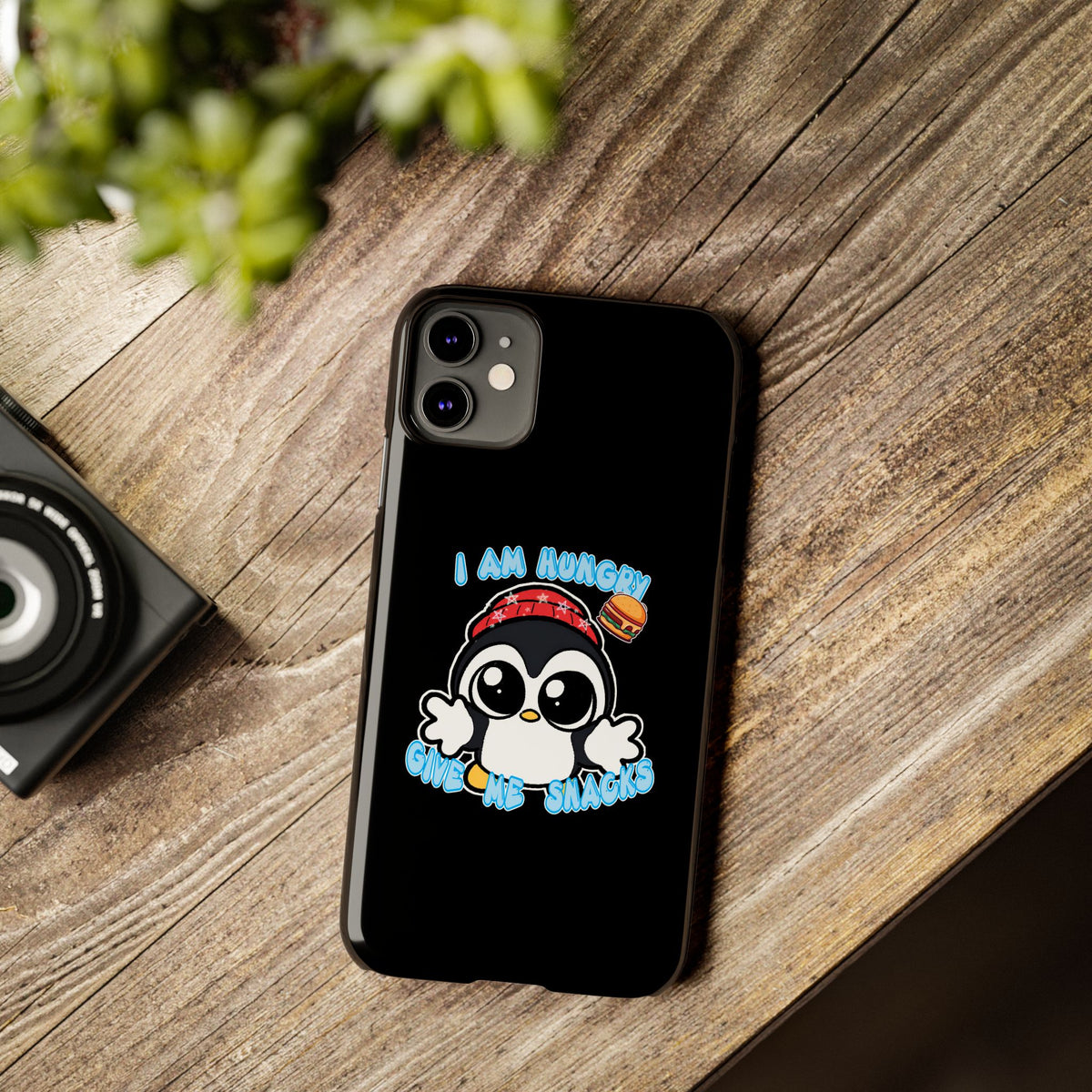 Give Me Snacks Phone Case Black
