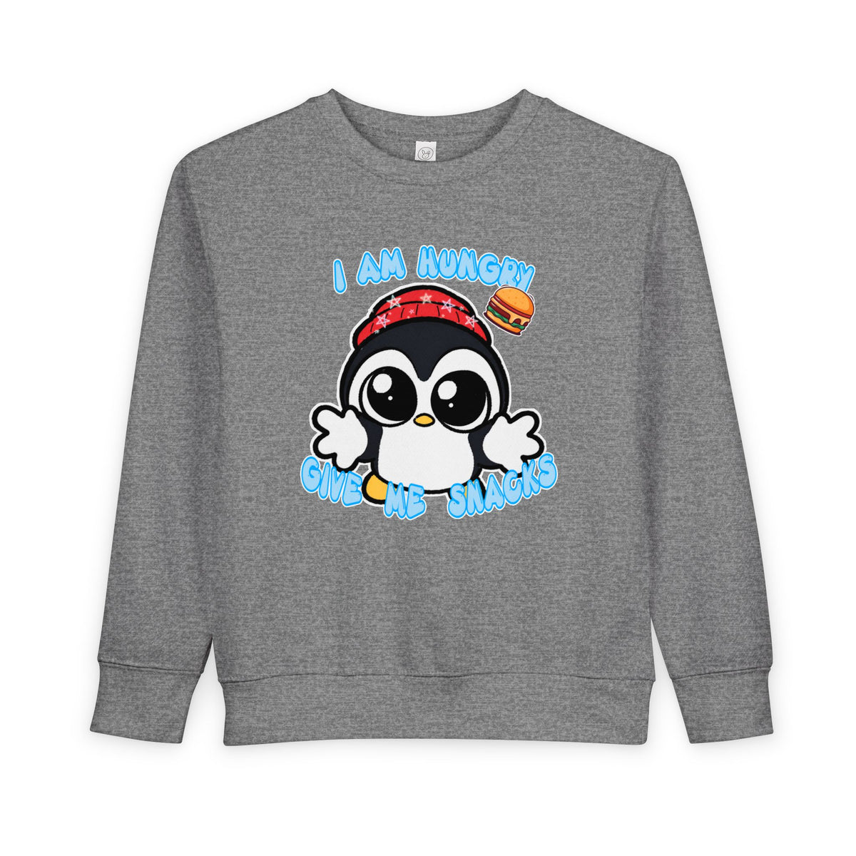 Kids Penguin Sweatshirt "I Am Hungry - Give Me Snacks" – Cute Toddler Pullover