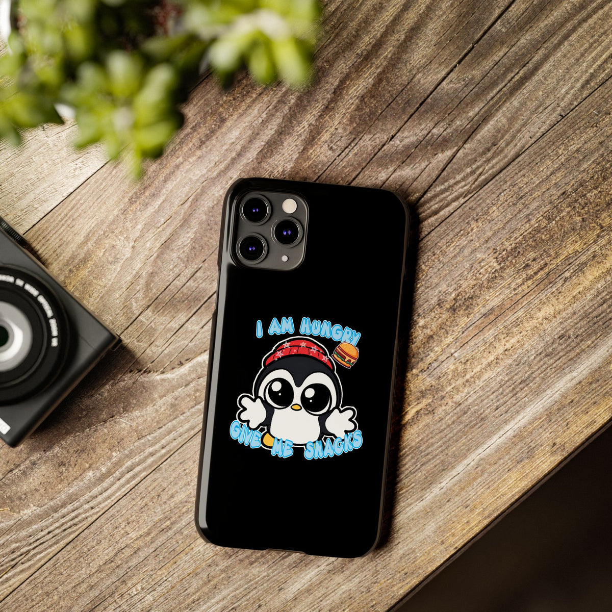 Give Me Snacks Phone Case Black