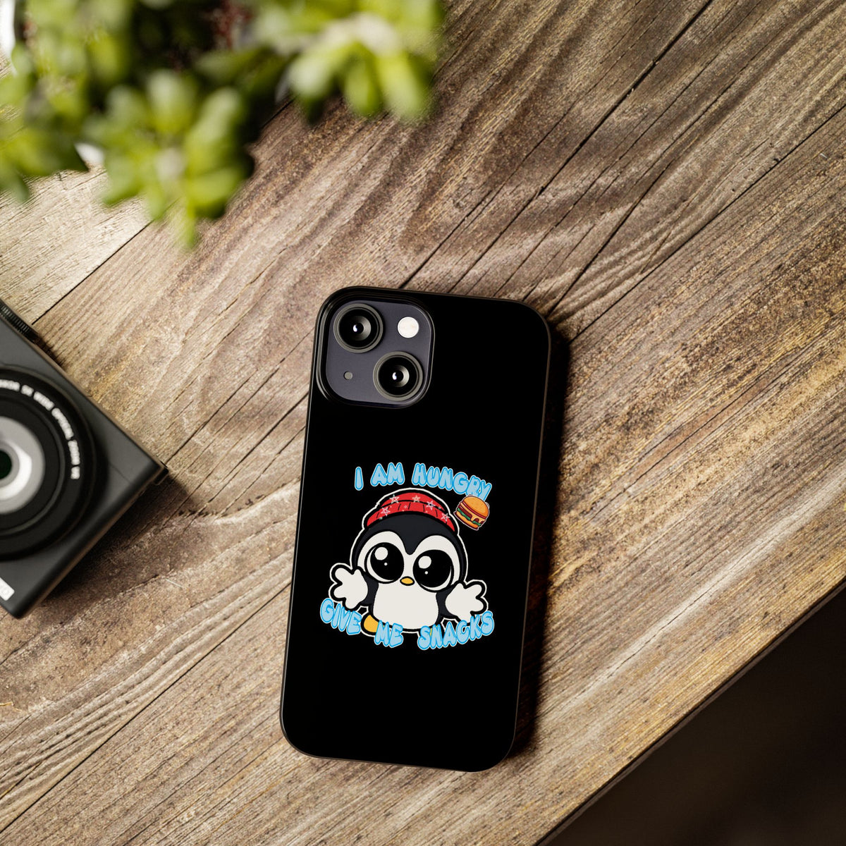 Give Me Snacks Phone Case Black