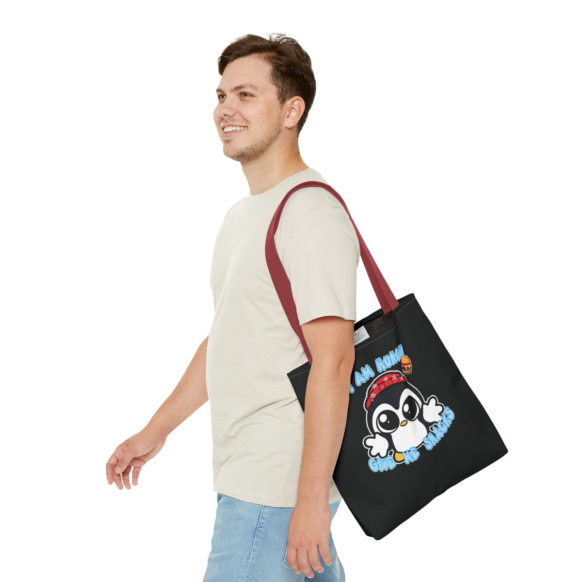 Give Me Snacks Tote Bag - Black