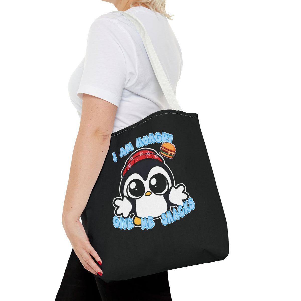 Give Me Snacks Tote Bag - Black