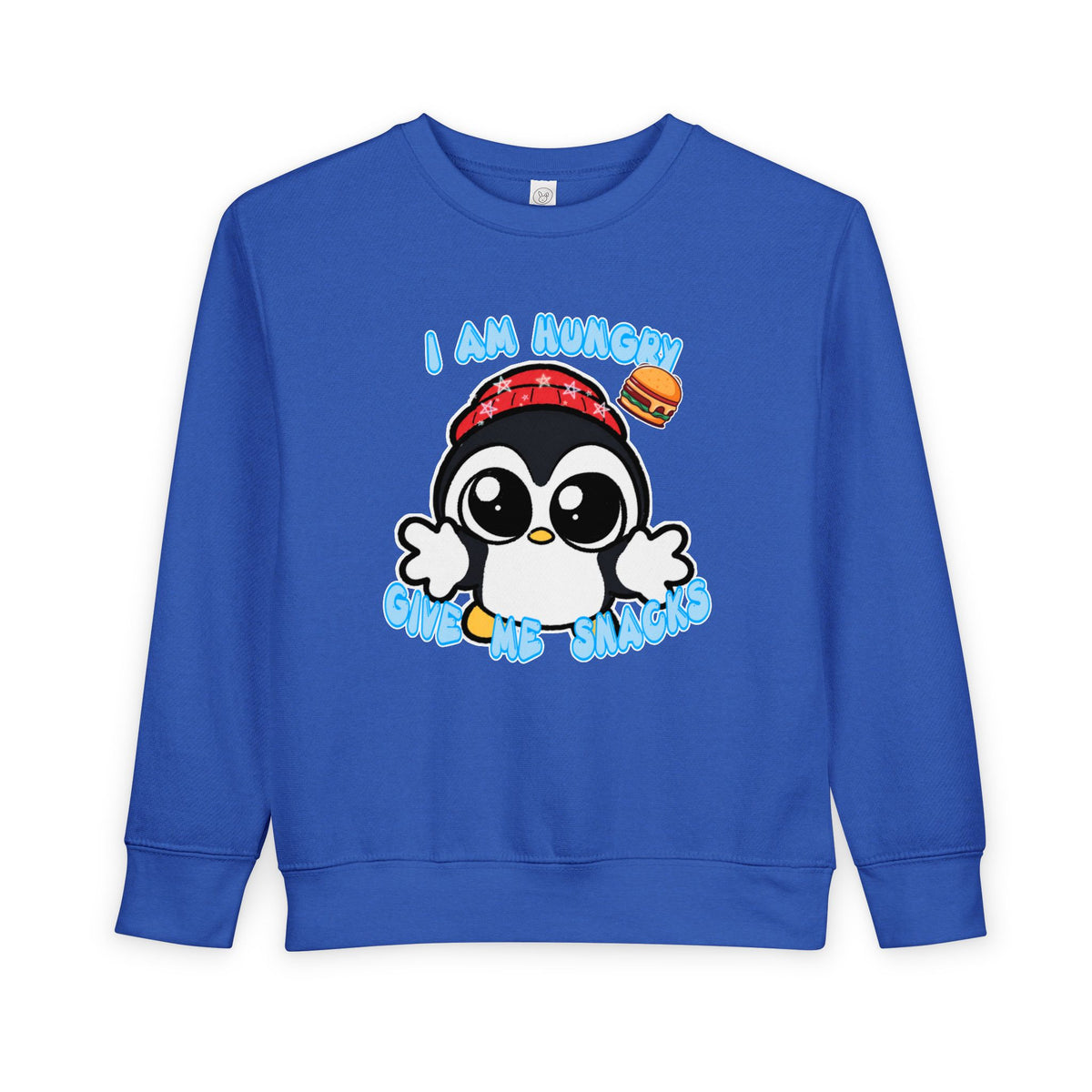 Kids Penguin Sweatshirt "I Am Hungry - Give Me Snacks" – Cute Toddler Pullover