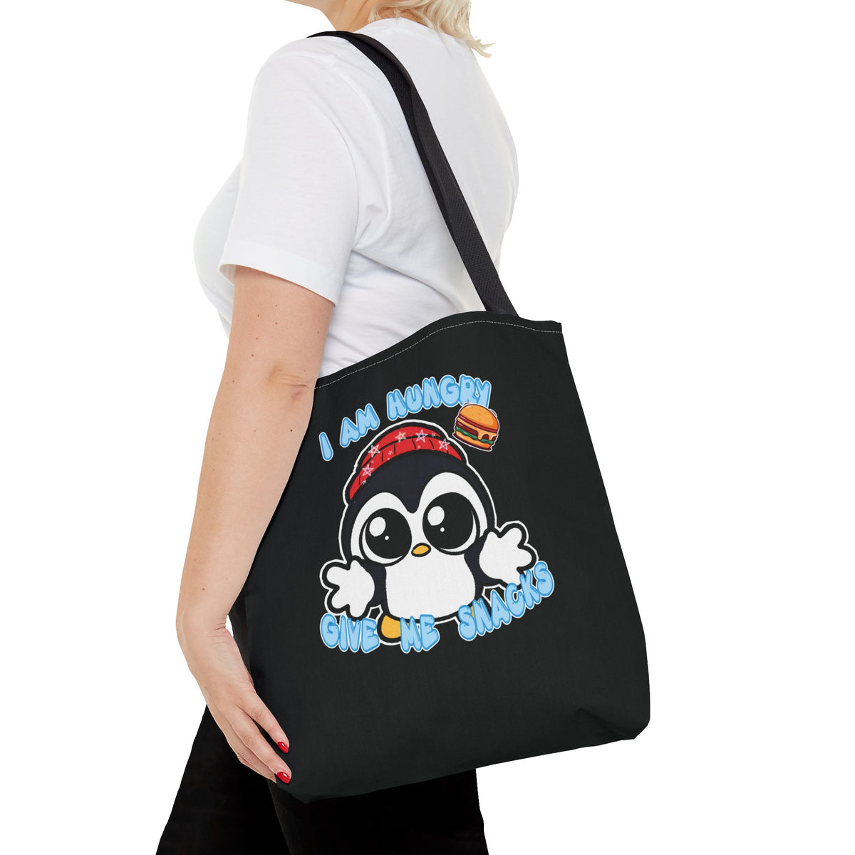 Give Me Snacks Tote Bag - Black