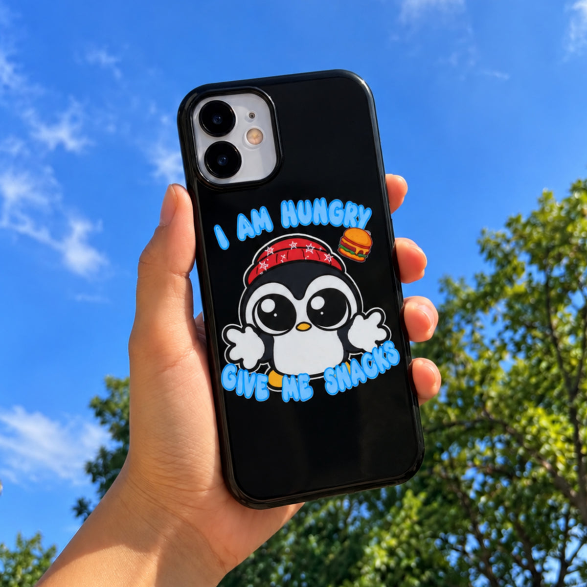 Give Me Snacks Phone Case Black