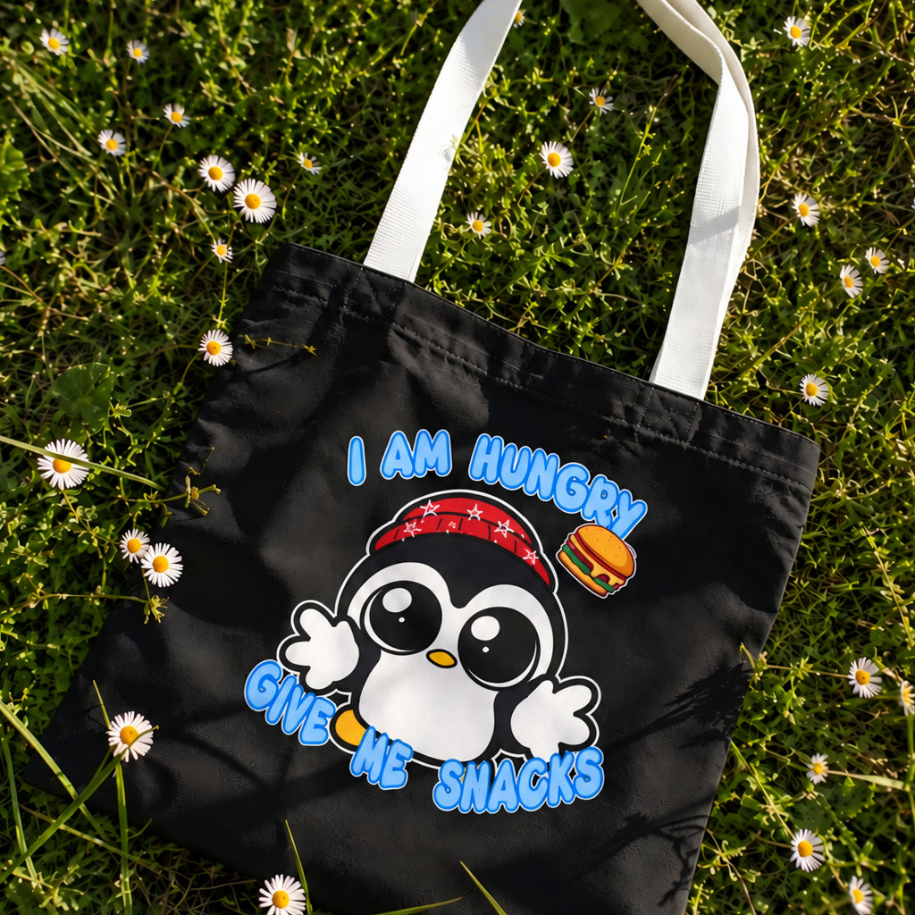 Give Me Snacks Tote Bag - Black